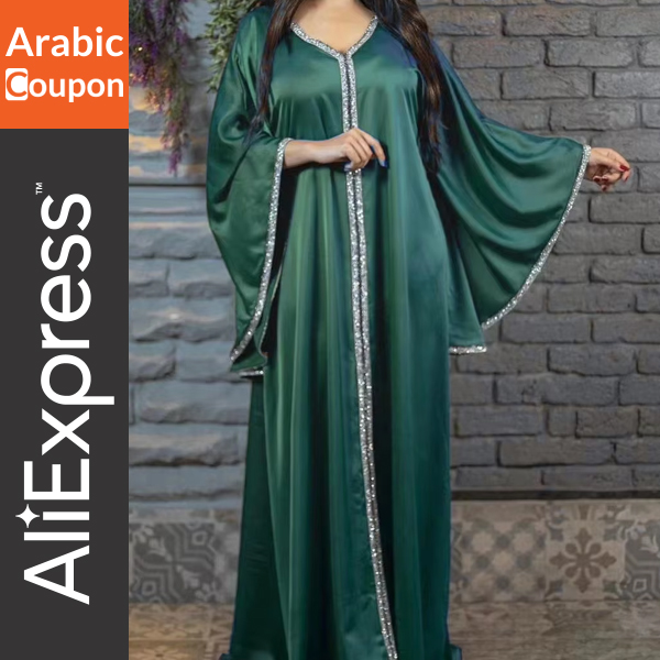 Green caftan with silver touches