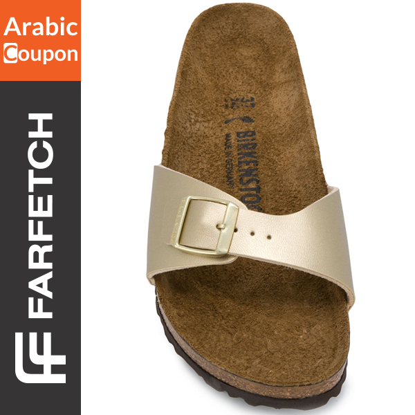 Birkenstock slippers with gold buckles